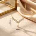 hot-selling fashion zircon-encrusted geometric teardrop necklace, understated luxury, niche jewelry, high-end women's accessory, non-fading clavicle chain