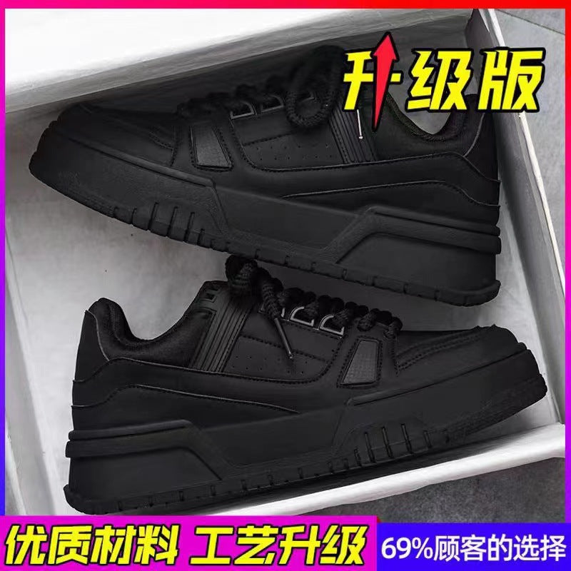 Men's 2026 spring platform sneakers: new popular styles, height-increasing, anti-slip skate shoes, versatile athletic shoes for teens, casual trendy footwear