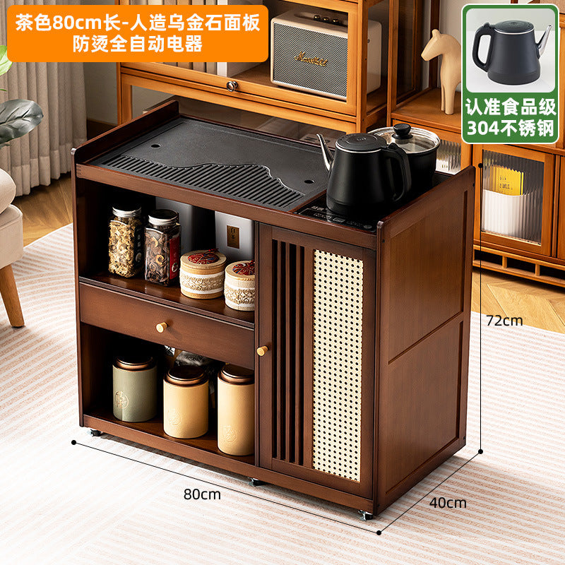 Mobile small tea table tea cabinet for home balcony tea table tea table all-in-one coffee table table tea drinking complete set