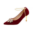 Wedding shoes for women with thick heels 2023fall and winternew arrival bride red non-tiring feet wedding dress xiuhe two-piece suit