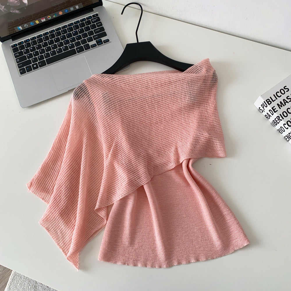 Korean style commute-inspired patchwork knit camisole - women's summer outerwear, slim fit, high-end, soft & elegant top