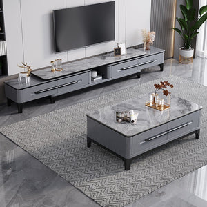 Rock slab coffee table tv cabinet combination suitfor home living room new arrival small apartment simple marble storage cabinet