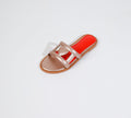 2025 summer new women's low heel flat sandals - round toe, voltage laser design