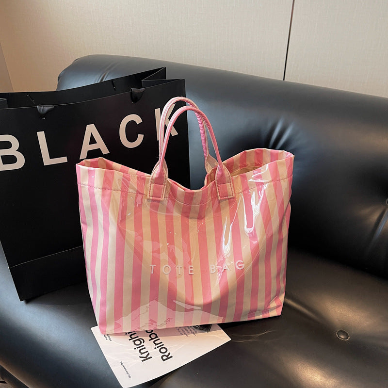 Printed letter large capacity tote bag - 2026 new spring trendy minimalist casual women's handbag tote