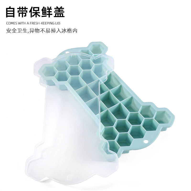 Factory direct wholesale - in stock - creative 30-cavity ice cube tray - silicone ice mold with lid - home ice maker ice cube tray