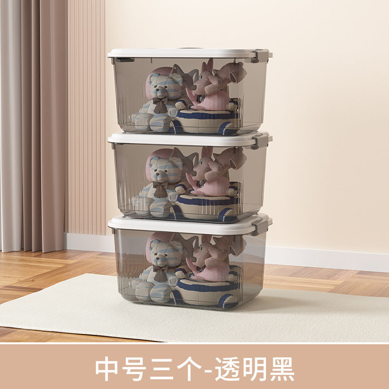 Household acrylic transparent storage box with lid, clothes storage box, household quilt sundries finishing basket wholesale