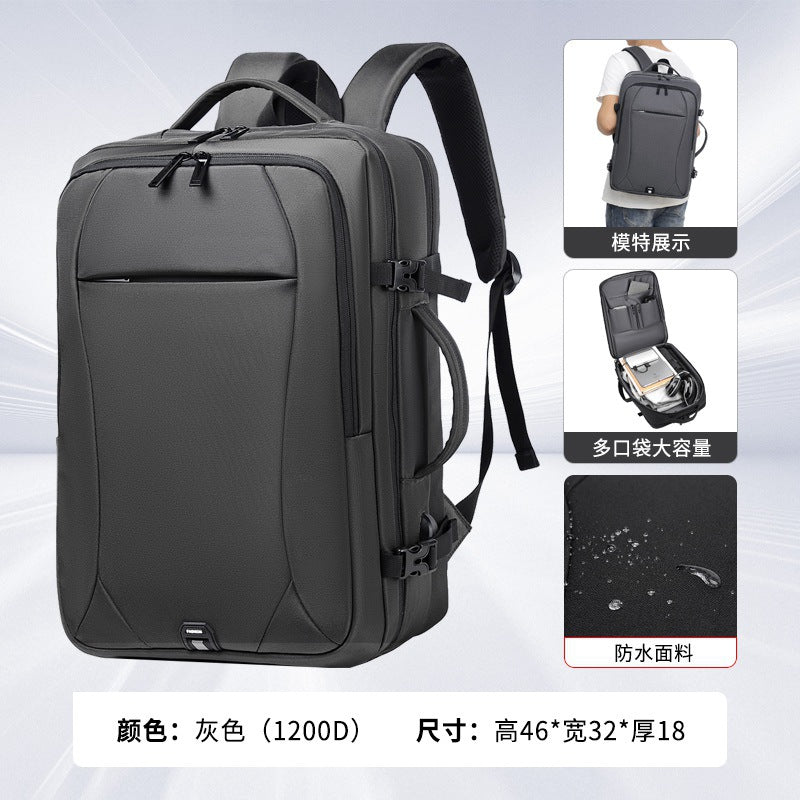 Cross-border custom logo men's fashion women's backpack, high-end commuting waterproof computer bag, lightweight travel backpack