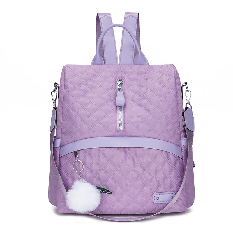 Cross-border anti-theft women's backpack women's fashion rhombus dual-purpose shoulder bag Oxford cloth travel backpack wholesale