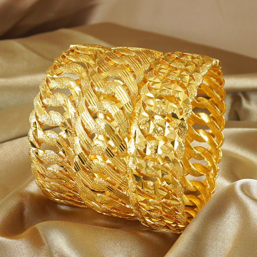 Middle eastern vintage openable cuban bangle - perfect for everyday wear and gifting - dubai fashion women's cuff bracelet