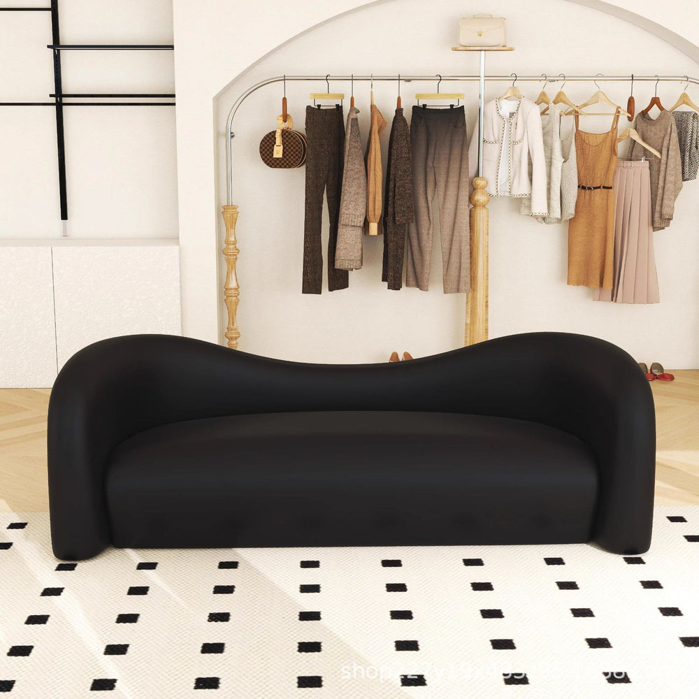 Milo's light luxury milk tea shop clothing store sofa leather art black retro beauty salon reception and negotiation popular rest area