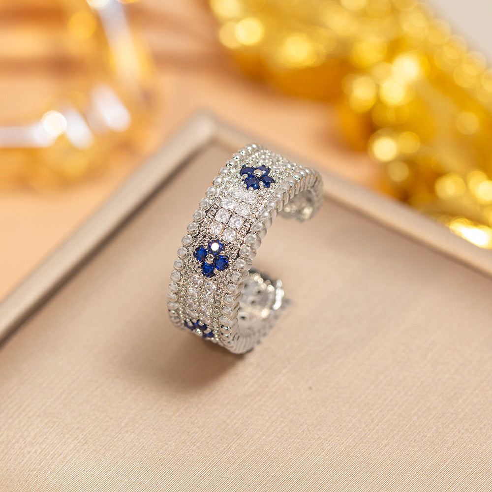 hot-selling design, full of diamonds, inlaid with zircons, exquisite women's openable adjustable rings, popular fashion accessories