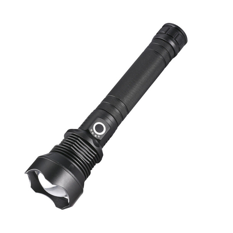 Cross-border P70 strong light flashlight electric display zoom led flashlight outdoor high-power aluminum alloy highlight flashlight
