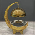 Diamond-shaped gold stainless steel buffet stove 8l hanging cover buffet stove for restaurants and hotels