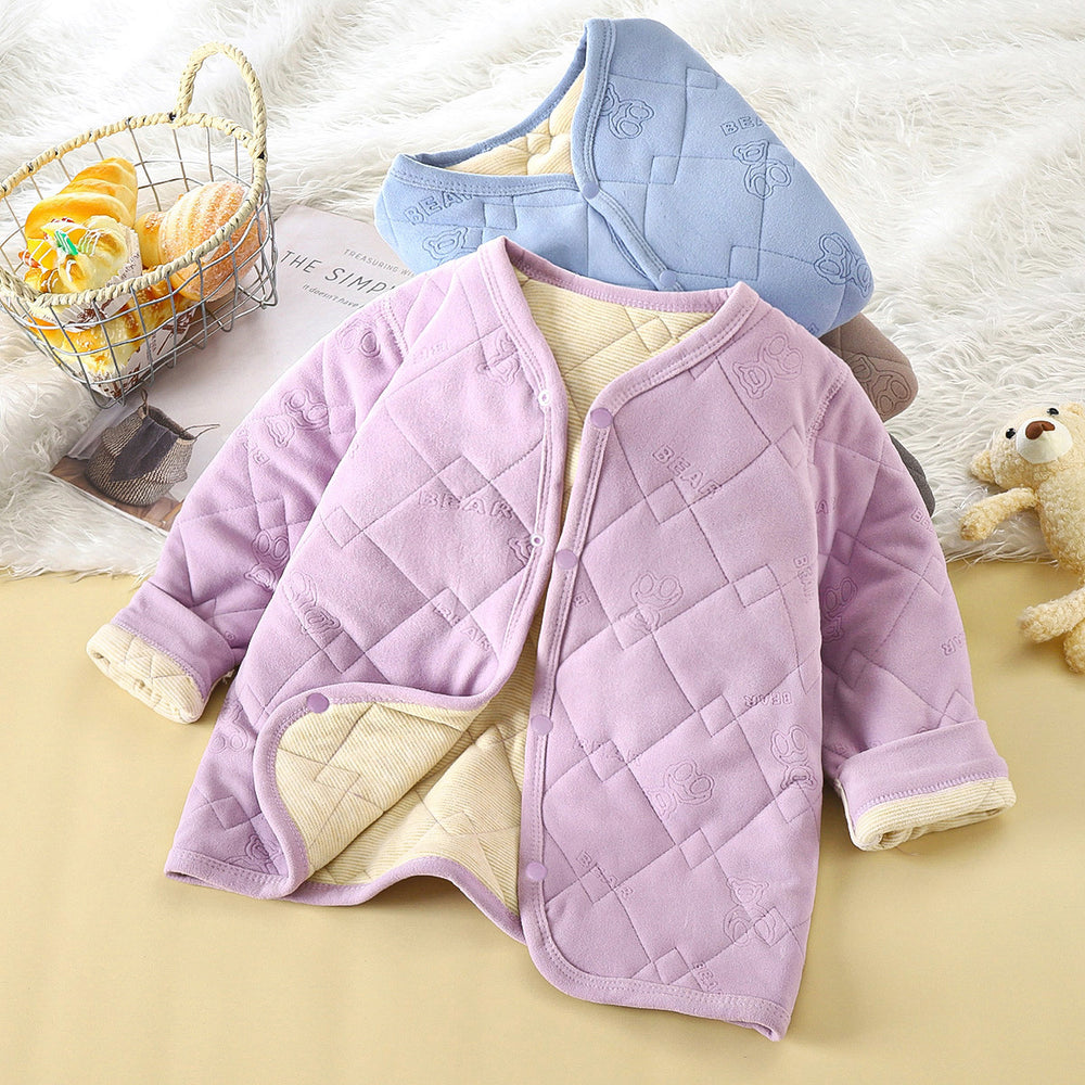 Kids school uniform handy gadgetfall and winternew arrival three-layer quilted cotton boys' cotton coat fleece-linedthickened inner layer girl's cotton jacket type a