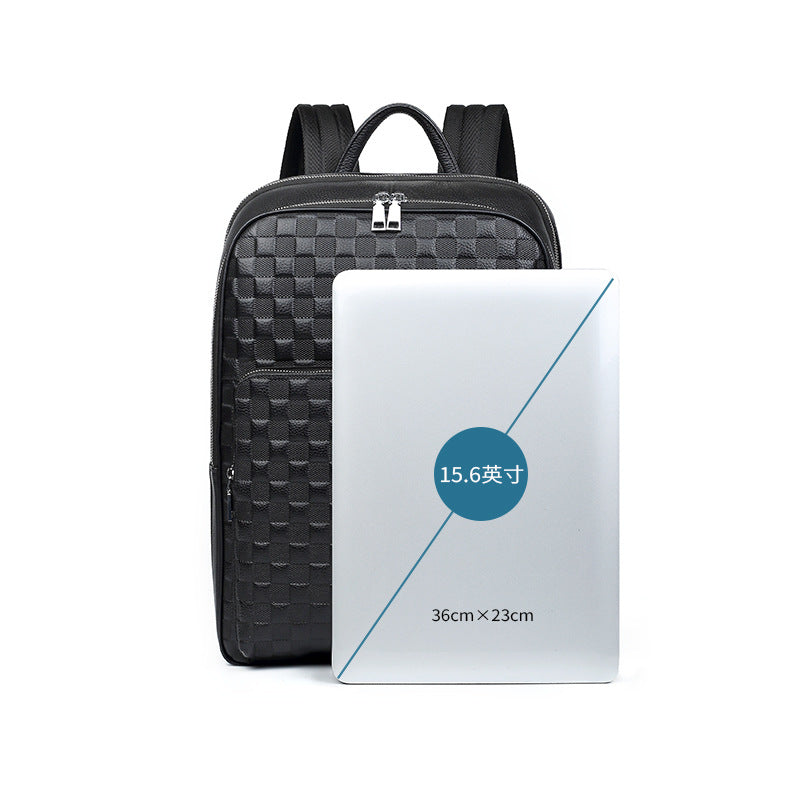 New Leather Men's Bag Large Capacity Embossed Men's Travel Backpack Fashion Casual First Layer Cowhide Men's Backpack