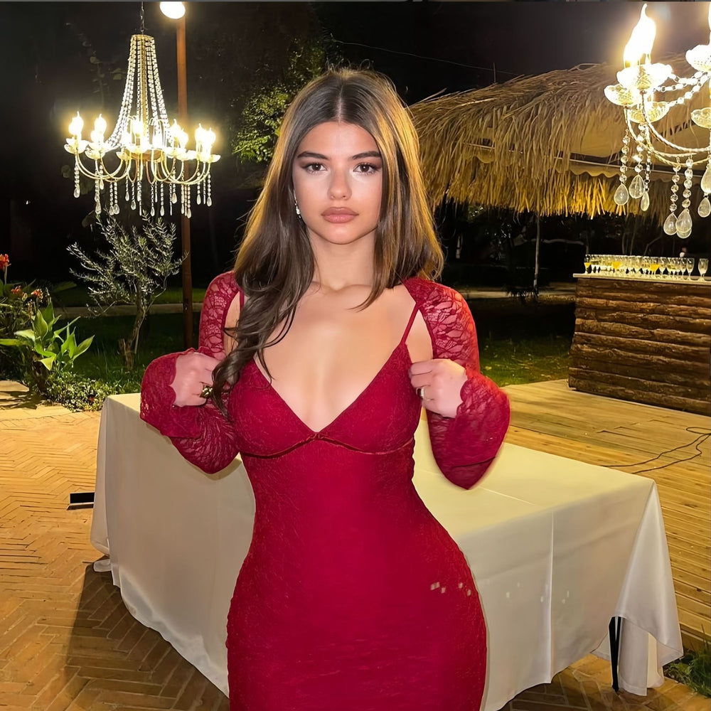 European and american cross-border women's fashion:  spring new arrival - solid color long sleeve sexy camisole backless bodycon mini dress