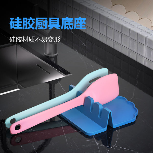Silicone spatula pad, food grade silicone household multi-functional kitchen kitchen utensils spoon rack drain spoon pad