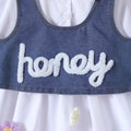 Girl denim two-piece setsummerpopular baby outweareasiest for matchcasual suspender suit skirt sleeveless tweed style