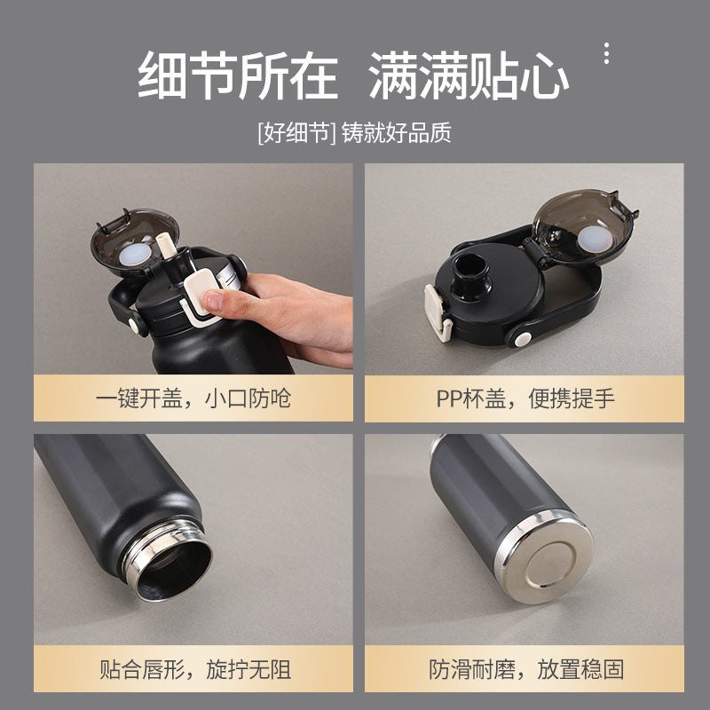316 high-quality portable sports water bottle - scratch-resistant, wear-resistant powder-coated finish, large capacity with customizable logo engraving