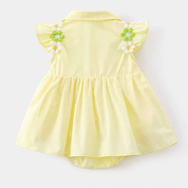 Summer lightweight baby romper - stylish floral princess outfit for crawling and outdoor wear