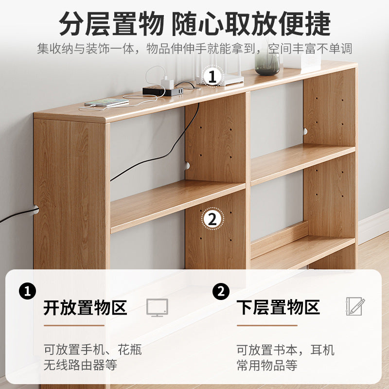 Solid wood bedside shelf, bedside gap, bedside crack, long cabinet against the wall, narrow frame behind the sofa, storage cabinet, storage