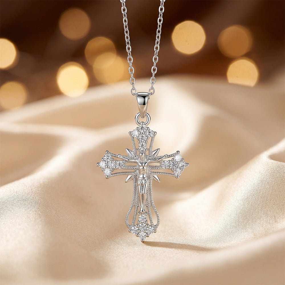 European and american cross-border hot-selling fashion copper inlaid zircon full diamond necklace for women, light luxury niche unique non-fading clavicle chain jewelry
