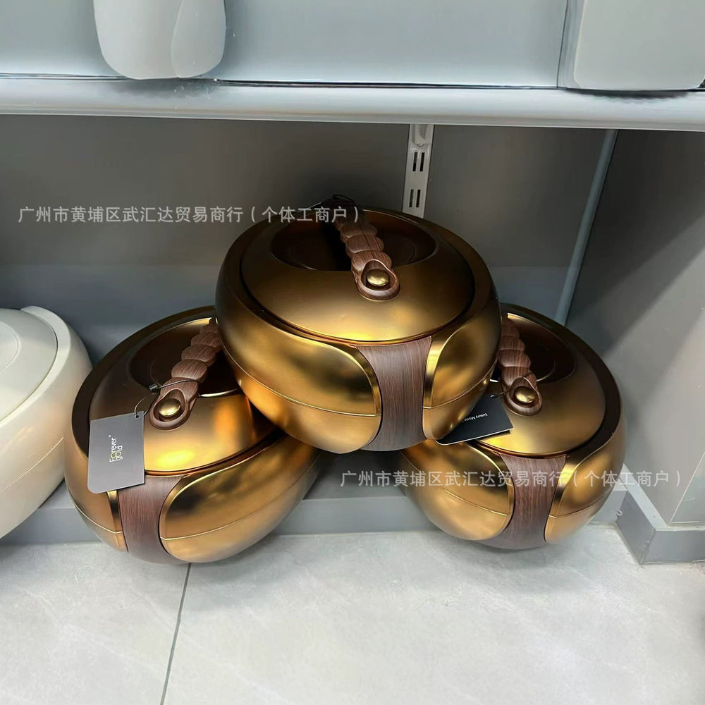 High-end luxury new food warmer cross-border 3pcs insulated lunch box tableware 4l-5l-6l large capacity