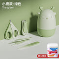 Cartoon deer style-green+baby cotton swab