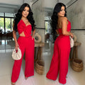 C7375 cross-border   fashion women's sexy bow casual pants two-piece set new