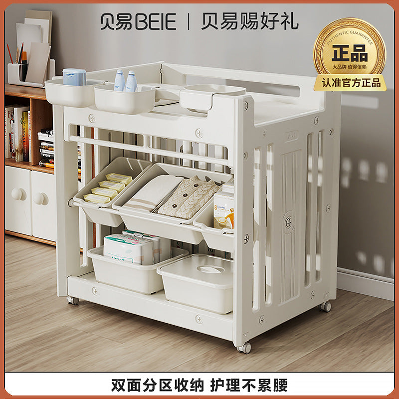 Beiyi baby neonatal diaper table storage box mobile bath table infant care table multi-functional crib