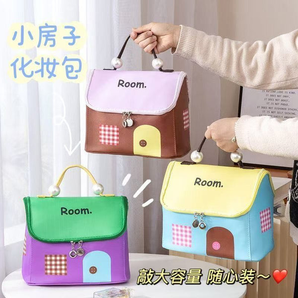 Cosmetic bag women's 2025 new cute portable large-capacity portable cosmetics storage bag partition travel toilet bag