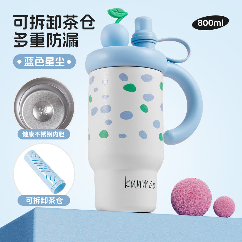 Personalized internet celebrity giant thermos cup 316 stainless steel straw water cup good-looking large capacity car ice cup