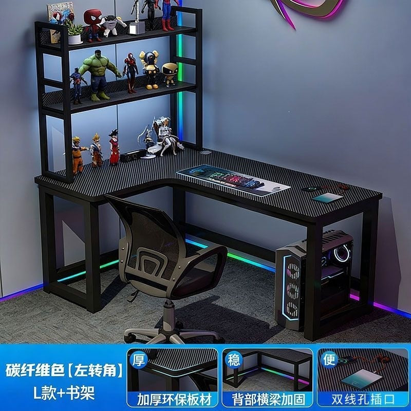 Corner gaming desk double computer desk desktop home desk bookshelf combination bedroom office desk writing desk gaming