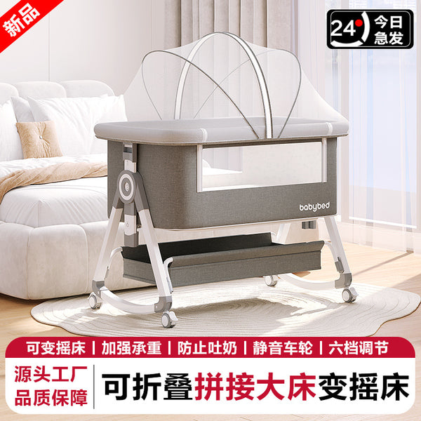 Crib removable portable baby crib foldable multifunctional bb bed newborn child splicing bed