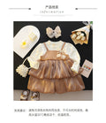 Girls' autumn dress  new style chic girl's long dress autumn outfit toddler & little girl's shimmering princess dress