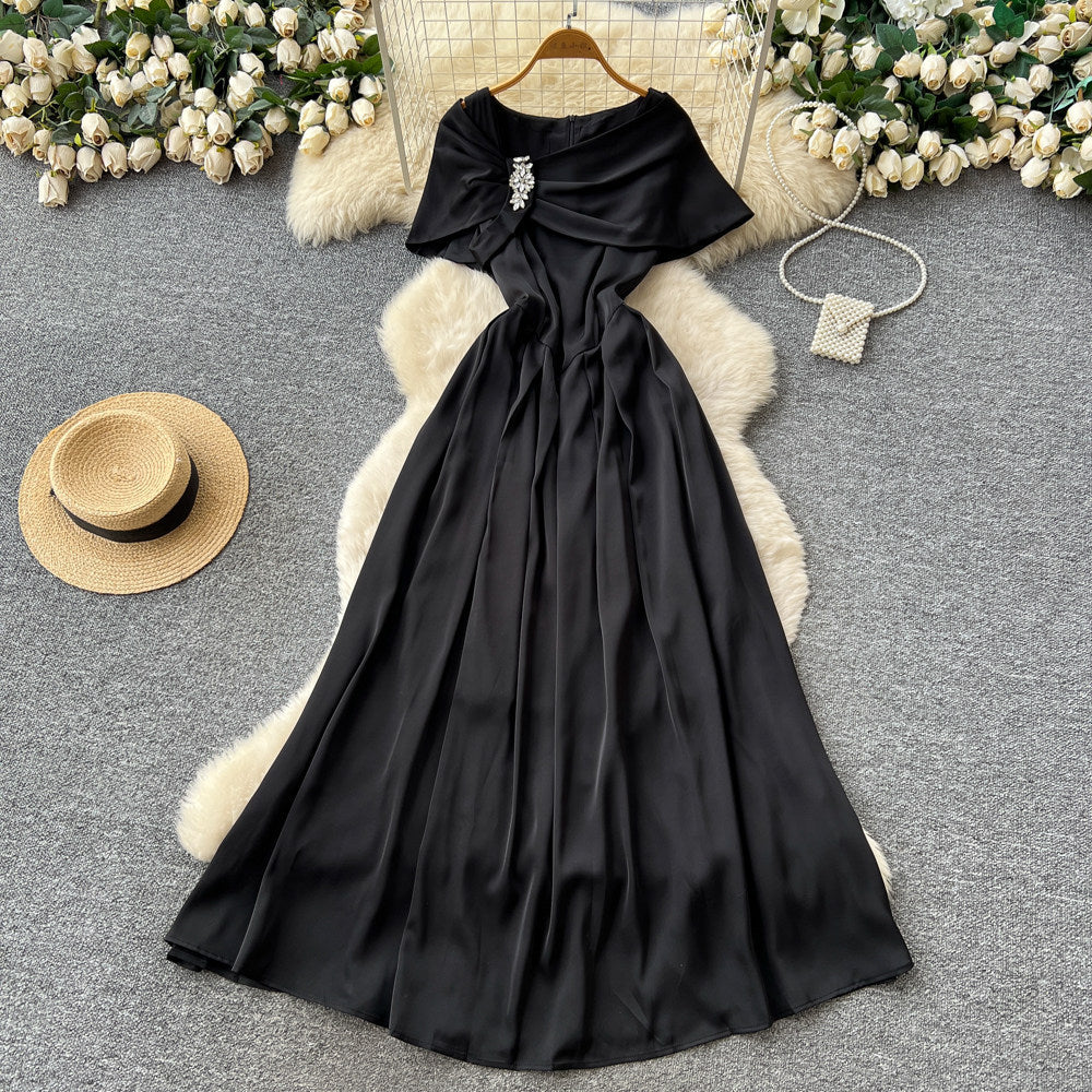 Sophisticated french style red sleeveless dress - women's spring/summer slimming a-line dress - elegant red dress