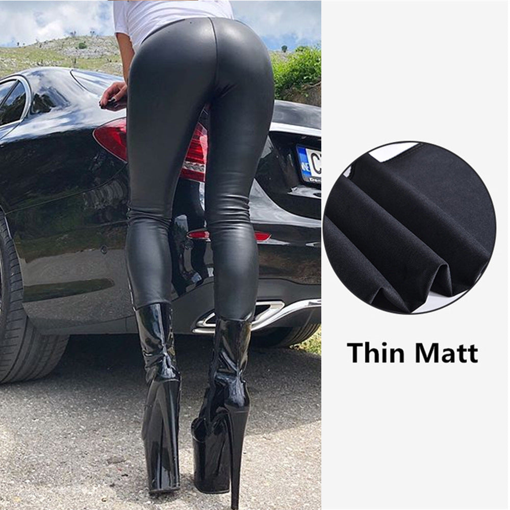 Amazon  new arrival: women's multi-color leather pants - high-waisted, four-way stretch, butt-lifting pencil pants/leggings