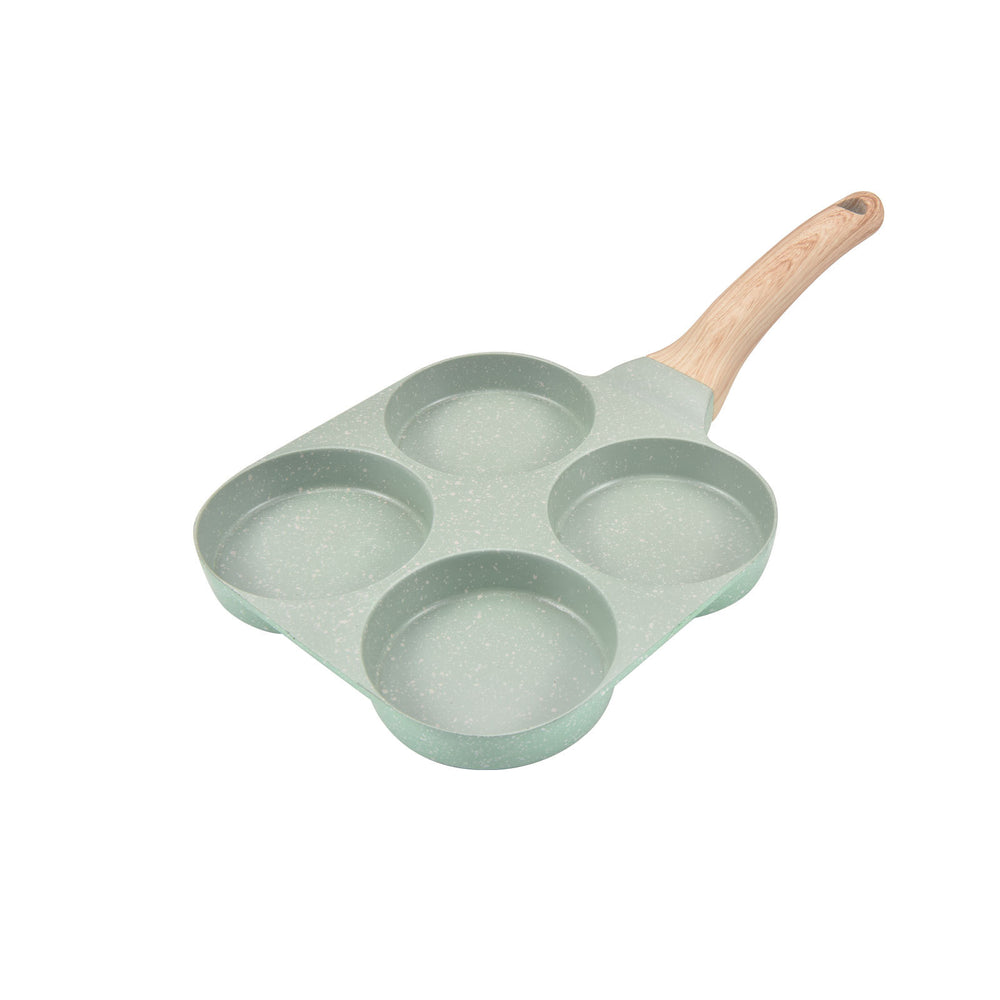 Customizable egg burger pan, multi-ply base non-stick mini breakfast pan, household four-hole flat bottom pan