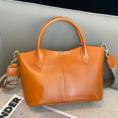 2025 fall/winter new collection: genuine leather crossbody tote bag for women - versatile, high-capacity, multi-compartment shoulder bag
