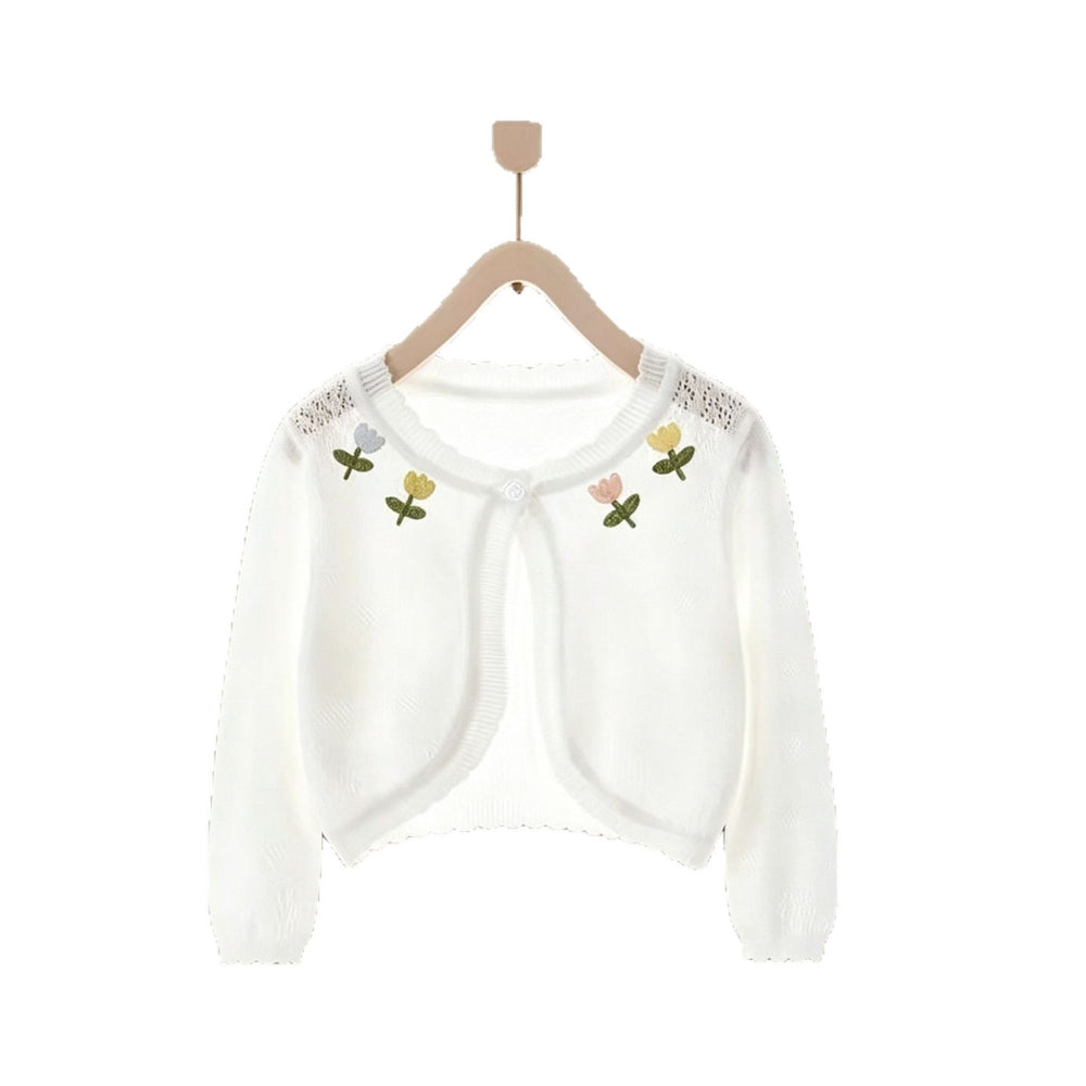 Baby summer lightweight cotton cardigan knit outerwear shawl sun protection skin care infant girl air conditioning shirt
