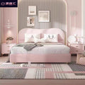 Cashmere fabric bed accessible luxury master bedroom double bed small apartment modern casual princess bed scandinavian style grids soft bed