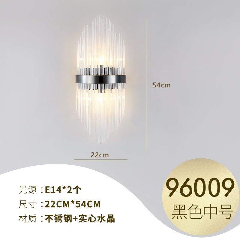 Accessible luxury style crystal wall lamp casual living room tv background wall bedroom bedside corridor aisle staircase wall lamp