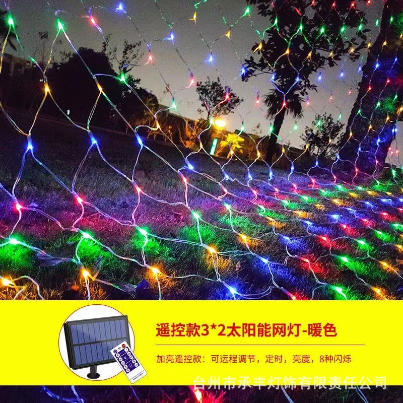 Fishing net light string led solar gypsy project lighting ceiling net light outdoor lawn atmosphere decorative light