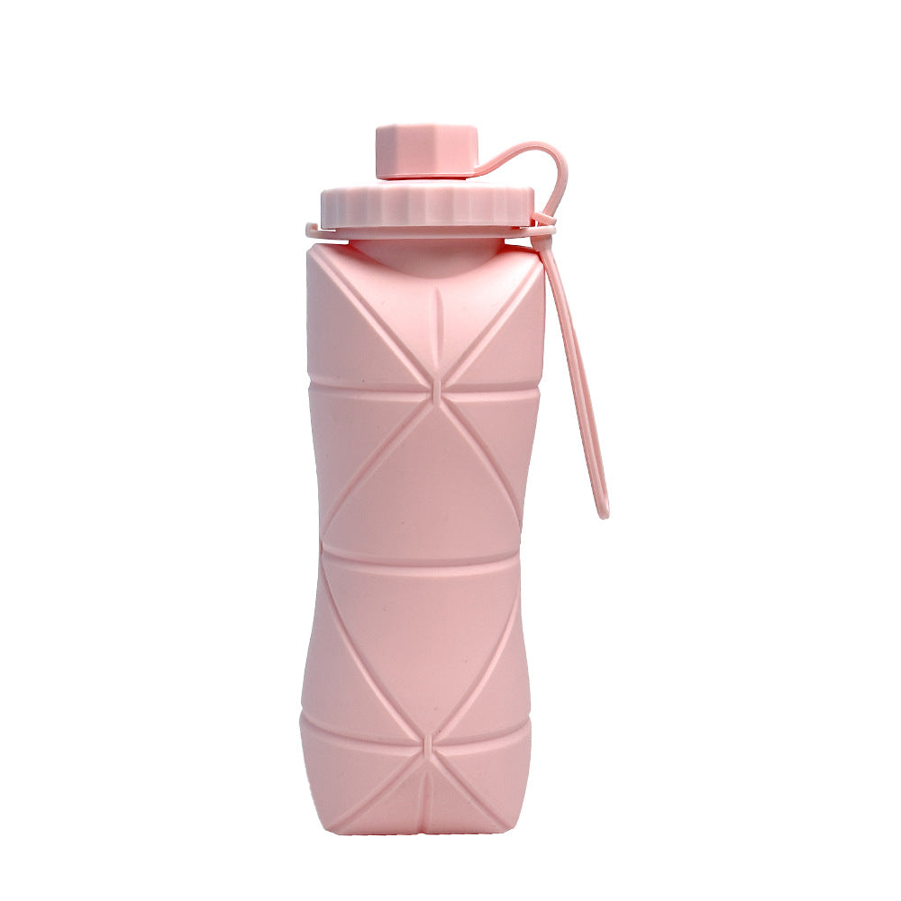 Folding water cup Outdoor travel sports silicone folding water cup Portable high temperature resistant food grade anti-drop retractable water cup