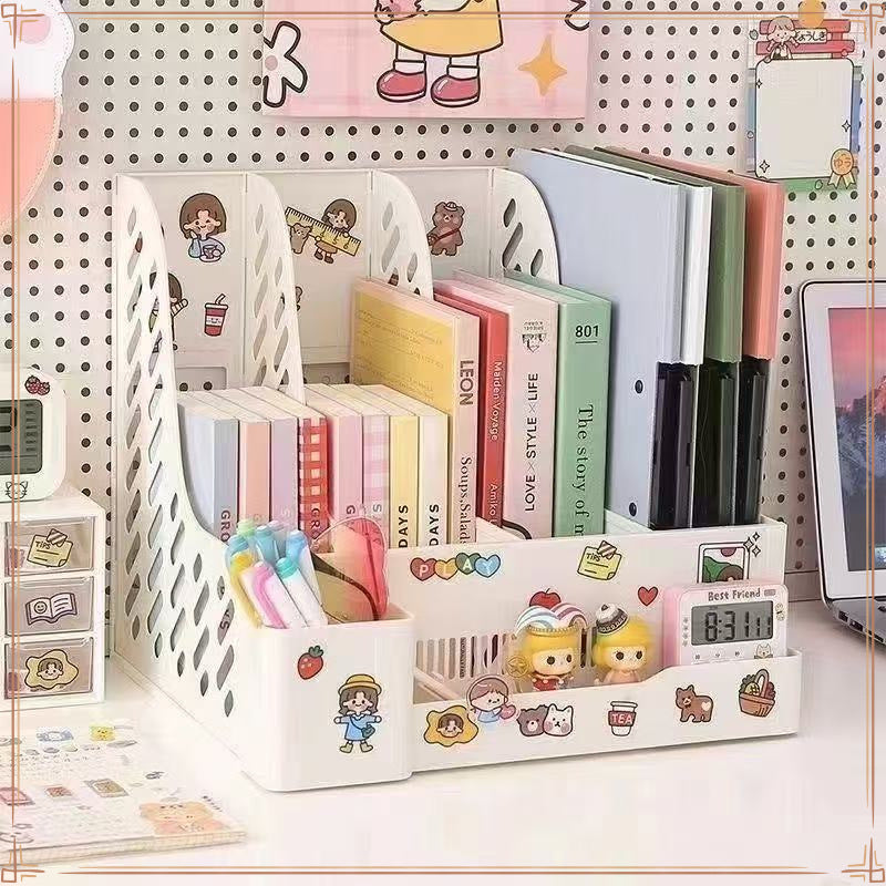 Desktop Files Bookstand Storage Box Folder Thickened Desk Storage Materials Student Bookshelf Bookshelf Desktop