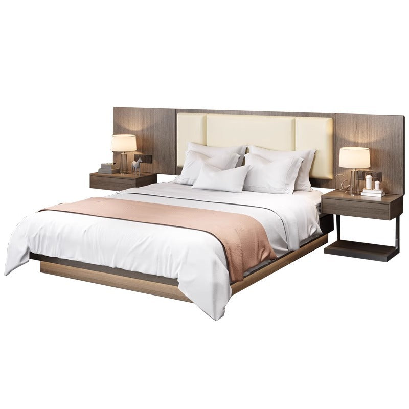 Hotel furniture standard room complete set of hotel bed box tv cabinet combination single room double apartment b&b large bed home