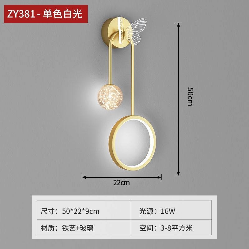 New arrivalaccessible luxurypopular wall lamp bedroom bedside lamp scandinavian modern creative living room background wall decorative lamp hotel