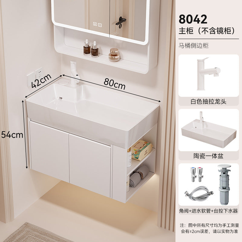 Waterproof honeycomb aluminum small apartment side open room storage bathroom cabinet combination ceramic wash basin washbasin washbasin