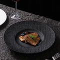Scandinaviancasual style high-looking black and white ceramic tableware baking dish popular hotel restaurant high-end display flat plate