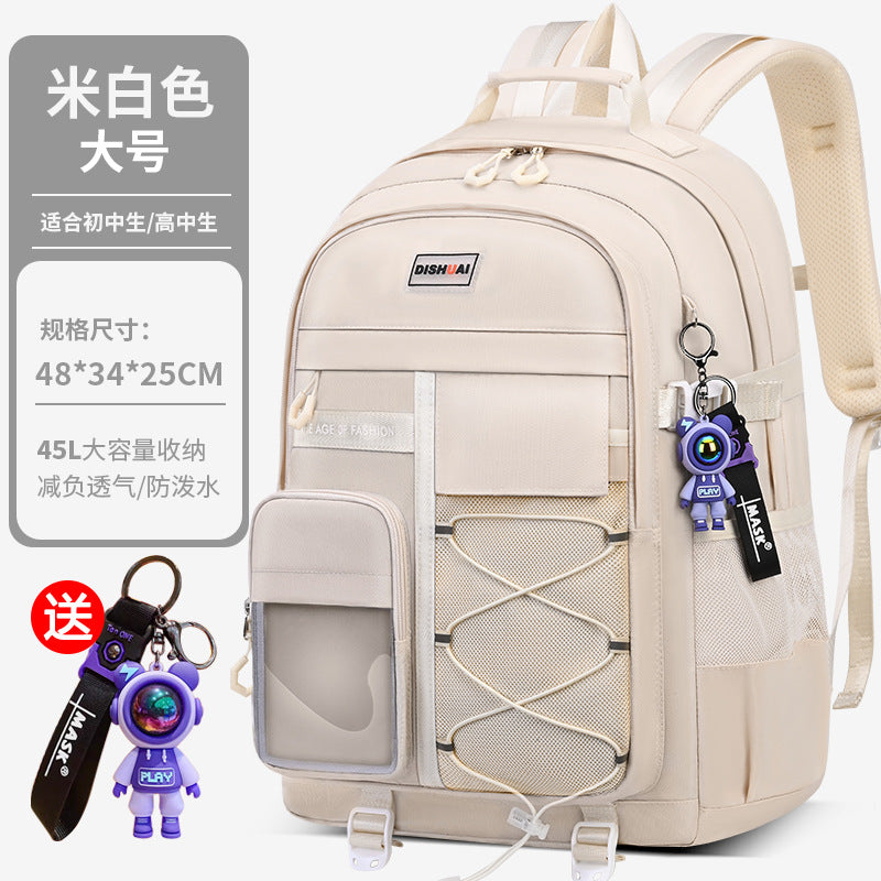 2026 new elementary and middle school boys' lightweight backpack - ergonomic, spine-supporting design for students - high school girls' large capacity, ultra-lightweight backpack